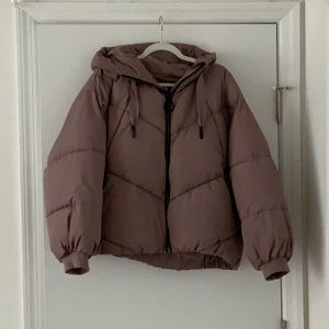 Hooded purple Zara puffer